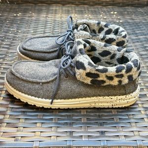 Womens Hey Dude Britt Grey Cheetah by Hey Dude Size 9‎